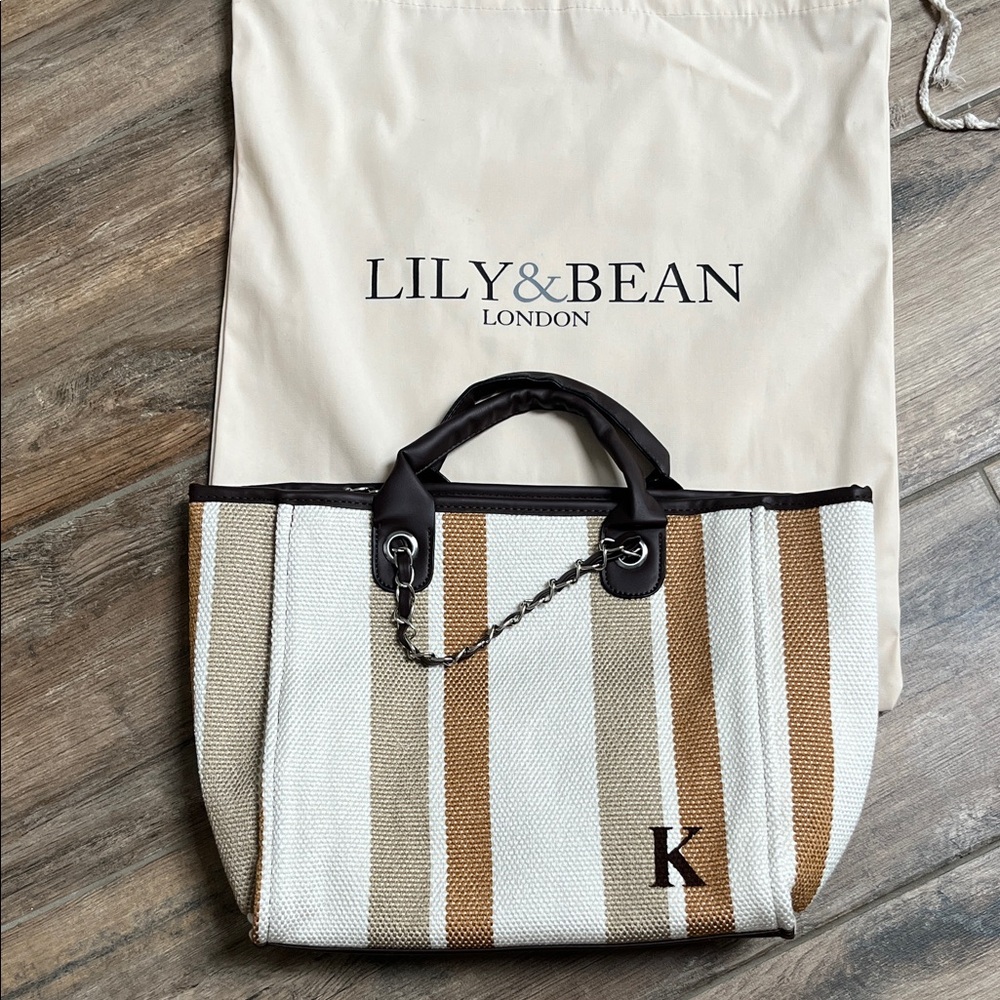 Lily & Bean Striped Tote Bag - Brown and Cream